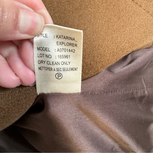 Theory Katarina Explorer Brown Virgin Wool Double Breasted Coat - Picture 6 of 8